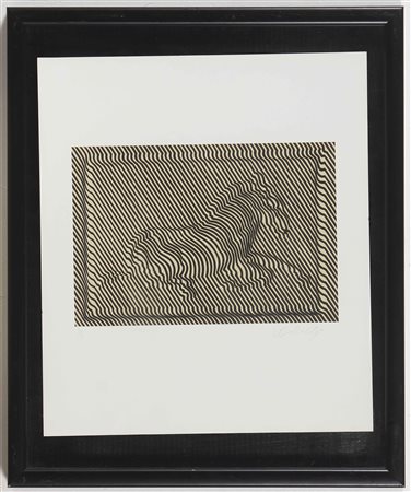 VASARELY VICTOR (1906 - 1997) Cavallo. Litografia. Cm 40,00 x 45,00. 54/138....