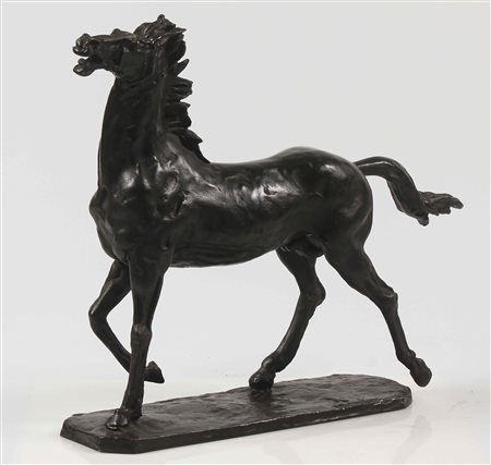MESSINA FRANCESCO (1900 - 1995) Cavallo. Bronzo. Cm 33,00 x 37,00 x 11,00....