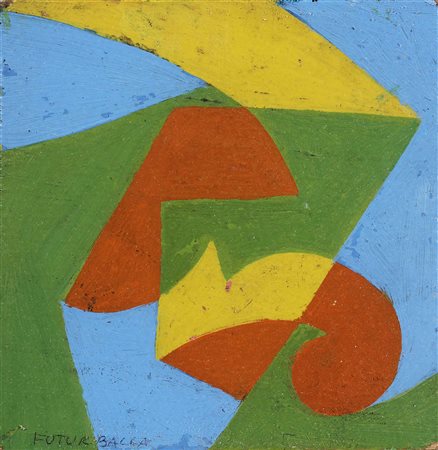 BALLA GIACOMO (1871 - 1958) Linee spaziali verde, giallo e arancio -...