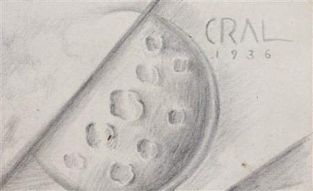 CRALI TULLIO (1910 - 2000) Bombardamento aereo. 1936. Disegno grafite su...