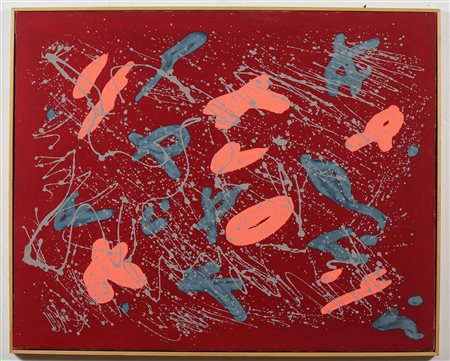 TURCATO GIULIO (1912 - 1995) Orme. Tecnica mista su tela. Cm 80,00 x 100,00....
