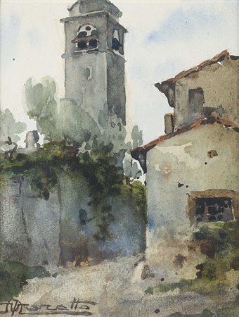 Ulderico Marotto (San Michele Extra 1890 - 1985) - "Lago di Garda. Sirmione....