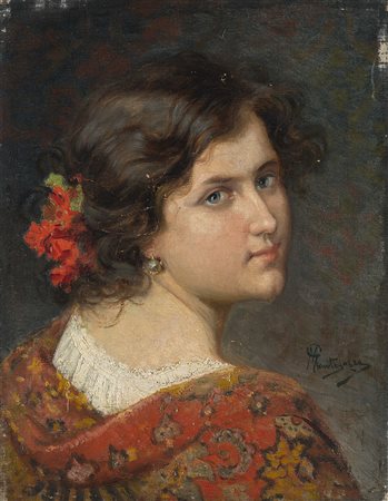 Giacomo Mantegazza (Saronno 1853 - Cernobbio 1920) - "Figura femminile con...