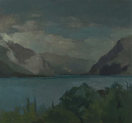 Adone Comboni (Riva Di Trento 1880 - Venezia 1959) - "Lago di Como" olio su...