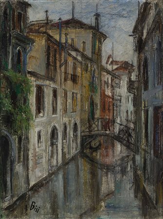 Carlo Bisi (Brescello 1890 - Reggio Emilia 1982) - "Venezia Rio del Malpaga"...