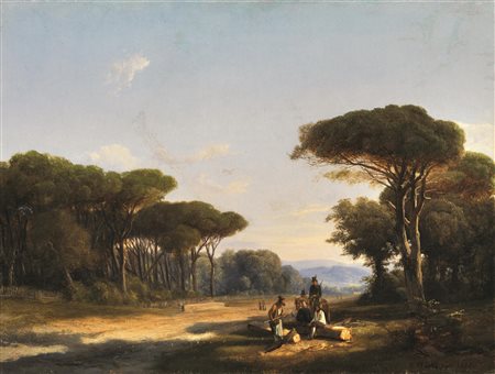 Carlo Marko'(Budapest 1822 - Mosca 1891)PINETA DI SAN ROSSOREolio su tela, cm...