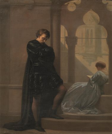 Michele Rapisardi (Catania 1822 - Ferrara 1886) AMLETO olio su tela, cm...