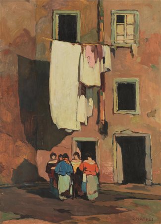 Renato Natali(Livorno 1883 - 1979)VECCHIA LIVORNOolio su compensato, cm...