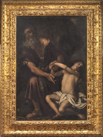 Pittore veneto, sec. XVIIIL SACRIFICIO D'ISACCOolio su tela, cm 173x122,...