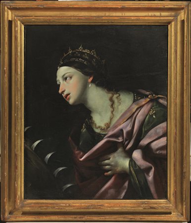 Scuola bolognese, sec. XVIISANTA CATERINA D'ALESSANDRIAolio su tela, cm...