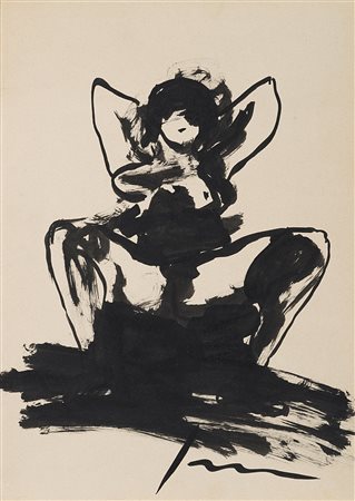 Lucio Fontana (Rosario Di Santa Fé 1899 - Comabbio 1968) - "Nudo femminile"...