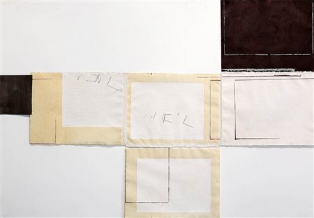 MARCO GASTINI 1938 " 5-1 ", 1977 Tecnica mista e collage di carte su tavola,...