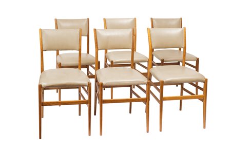 Gio Ponti (1891-1979) Set di n. 6 sedie 6 sedie modello "Leggera" 646/3 in...