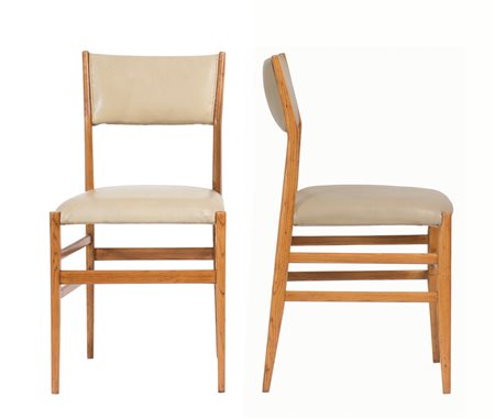 Gio Ponti (1891-1979) Coppia di sedie 2 sedie modello "Leggera" 646/3 in...