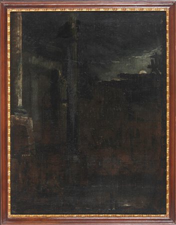 BIGARI VITTORIO MARIA (1692 - 1776) Ambiente di. Notturno con architetture e...
