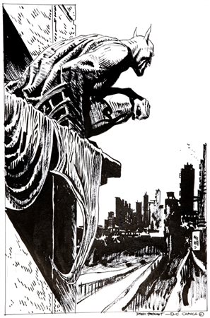 Jordi Bernet "Batman - Blackout" matita e china su cartoncino DC, 29 x 43 cm...