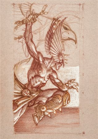 Simone Bianchi "Illustrazione", 2001 tempera e sanguigna su cartoncino, 25 x...