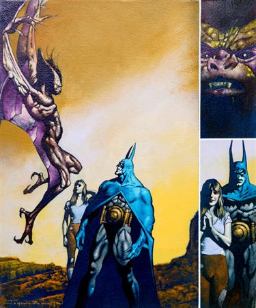 John Bolton "Batman - Manbat", 1995 tecnica mista su cartoncino, 38 x 45 cm...