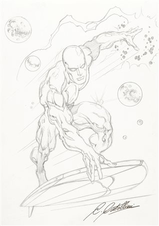 Claudio Castellini "Silver Surfer" matita su cartoncino, 21 x 29,5 cm...