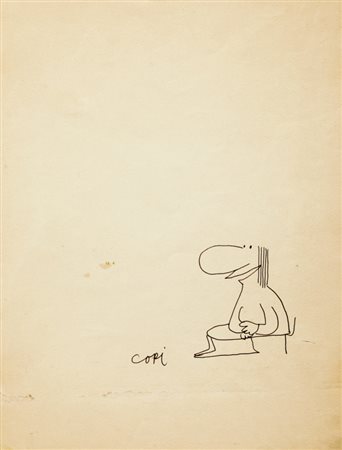 Raúl Copi "Donna seduta", anni '60/'70 china su cartoncino, 24 x 32 cm...