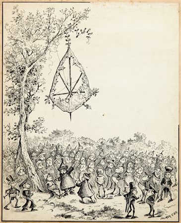 Palmer Cox "The Brownies' kites", 1888 matita e china su cartoncino, 19 x...