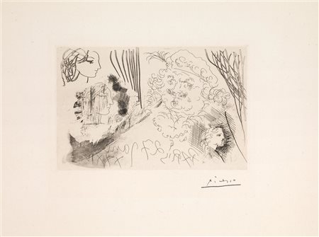 Pablo Picasso (Malaga 1881 Mougins 1973) REMBRANDT ET T DE FEMME. 1934...