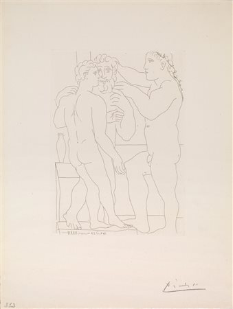 Pablo Picasso (Malaga 1881 Mougins 1973) DEUX HOMMES SCULPT&Eacute; 1933...