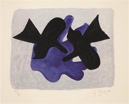 Georges Braque (Argenteuil 1882 Parigi 1963) OISEAUX. 1963 Litografia a 3...