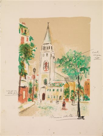 Maurice Utrillo (Parigi 1883 Dax 1955) ST. GERMAIN DES PR&Eacute; 1955...