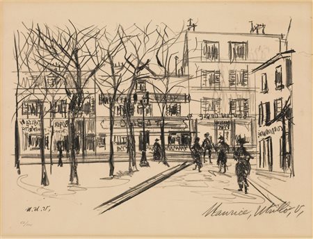 Maurice Utrillo (Parigi 1883 Dax 1955) LA PLACE DU TERTRE. 1924 Litografia a...