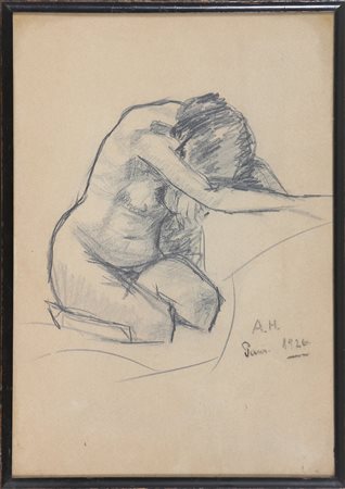 HALOU ALFRED JEAN (1875 - 1939) Nudo femminile. 1926. Disegno. Cm 20,00 x...