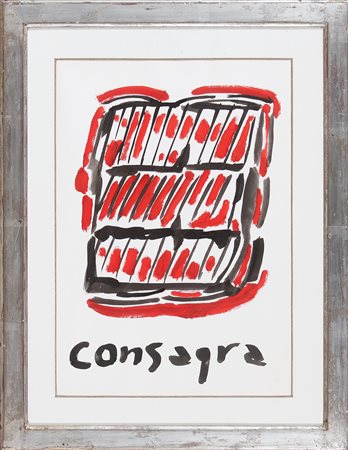 CONSAGRA PIETRO (1920 - 2005) Senza titolo. Tecnica mista su carta. Cm 35,00...