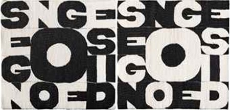 ALIGHIERO BOETTI (1940-1994) Segno e disegno ricamo, due elementi a) cm 28x30...