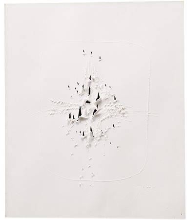 Lucio Fontana 1899 - 1968 CONCETTO SPAZIALE SIGNED, HOLES, PERFORATIONS AND...