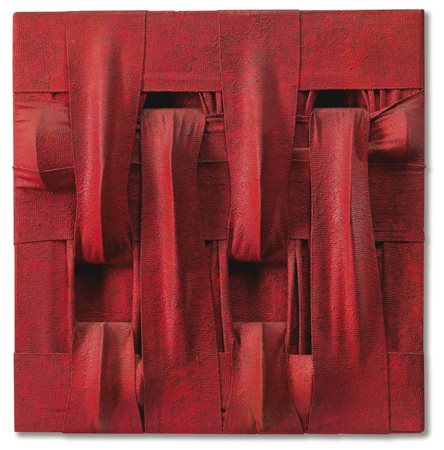 Salvatore Scarpitta 1919 - 2007 RED LADDER N. 2 SIGNED, TITLED AND DATED 1960...