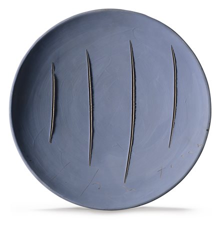 Lucio Fontana 1899 - 1968 CONCETTO SPAZIALE SIGNED, TERRACOTTA. EXECUTED IN...