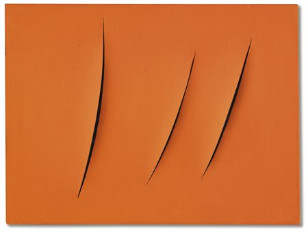 Lucio Fontana 1899 - 1968 CONCETTO SPAZIALE, ATTESE SIGNED, TITLED AND...