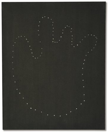 Lucio Fontana 1899 - 1968 CONCETTO SPAZIALE SIGNED AD TITLED ON THE REVERSE,...