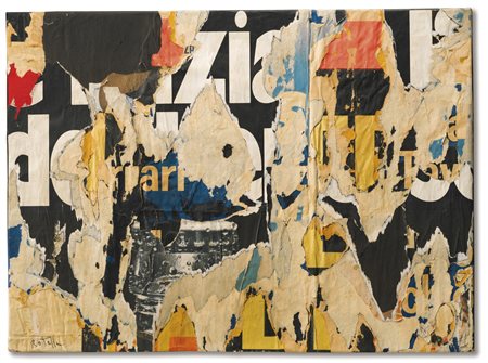 Mimmo Rotella 1918 - 2006 SCRITTURA AZ SIGNED; SIGNED, TITLED AND DATED 1958...