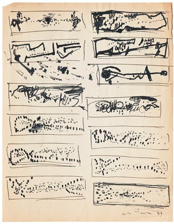 Lucio Fontana 1899 - 1968 STUDIO PER DECORAZIONE ARCHITETTONICA INK ON PAPER....