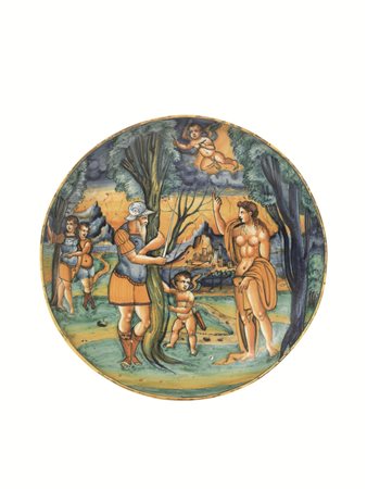 COPPA FAENZA, BALDASSARE MANARA, 1539 Maiolica, dipinta in policromia con...