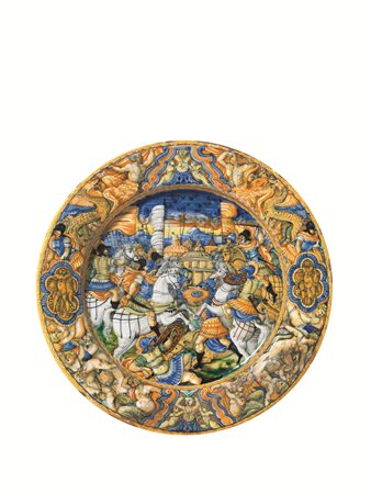 GRANDE PIATTO CASTEL DURANTE, BOTTEGA DI LUDOVICO E ANGELO PICCHI, 1525 CIRCA...