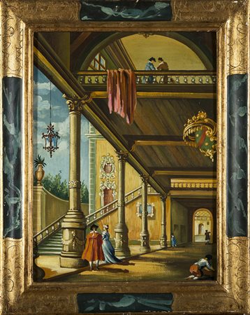 Ignoto " Scorcio di palazzo veneziano"olio su tela (cm 45x34) In cornice...