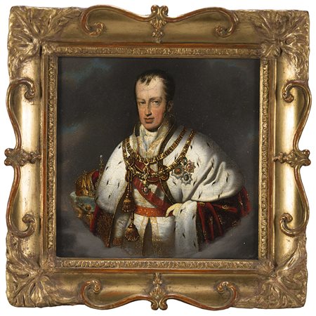 Maestro del sec. XIX "Ritratto di Ferdinando d'Austria" olio su tela (cm 24x...