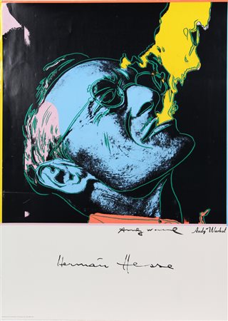 Andy Warhol, Hermann Hesse, 1986, poster su carta, cm. 84x59,5, firmato in...