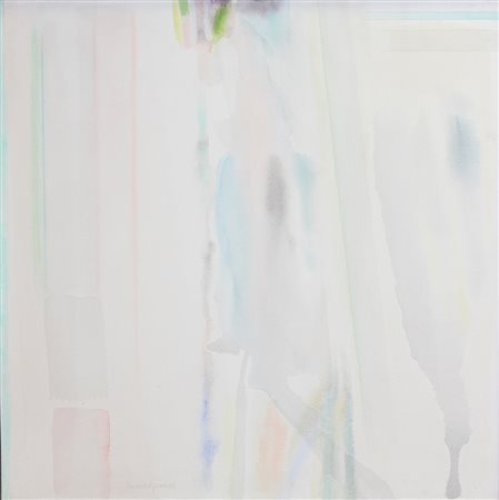 Riccardo Guarneri, Ritratto in piedi, tecnica mista su tela, cm. 65x65,...