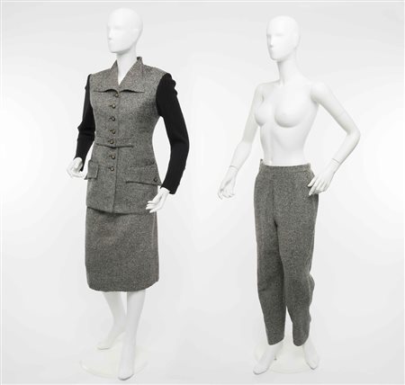 Valentino Boutique: tailleur tre pezzi, giacca, pantalone e gonna, in tweed...