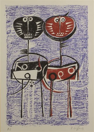 Roberto Crippa Senza titolo, 1965, litografia su carta, cm. 46,3x32,5, es....