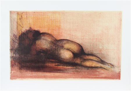Giuseppe Ajmone Nudo di spalle, litografia su carta, cm. 70x100, es. 65/150,...