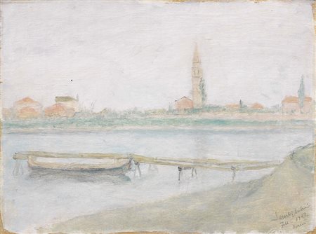 Pio Semeghini, Quistello (Mn) 1878 - Venezia 1964, Veduta di laguna, Burano,...